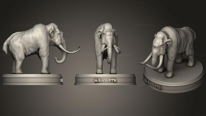 Статуэтки животных (Мамонт, STKJ_1166) 3D модель для ЧПУ станка
